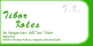 tibor koles business card